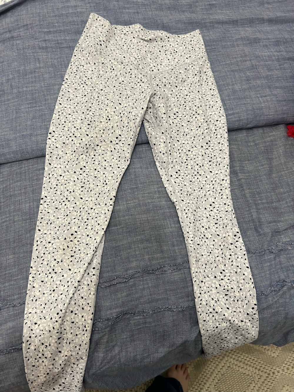 Women's White Speckled Skinny Leggings